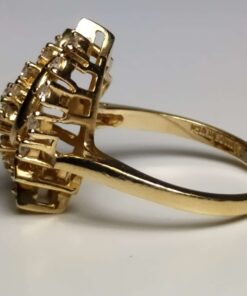 1/4ctw Diamond Cluster Swirl Gold Ring side view