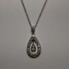 1/4ctw Vintage Dangling White Gold Diamond Necklace front view