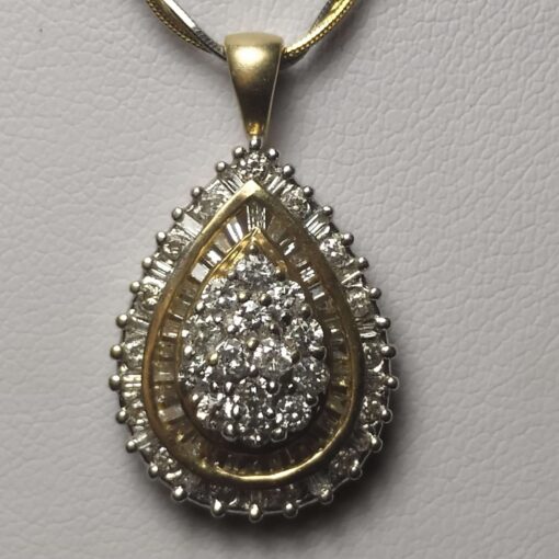1.00ctw Diamond Two-Tone Gold Necklace closeup