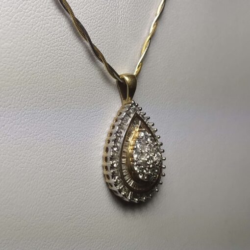 1.00ctw Diamond Two-Tone Gold Necklace side view