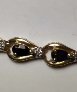 4.00ctw Sapphire & Diamond Gold Bracelet closeup