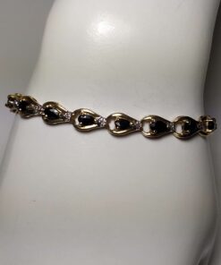 4.00ctw Sapphire & Diamond Gold Bracelet front
