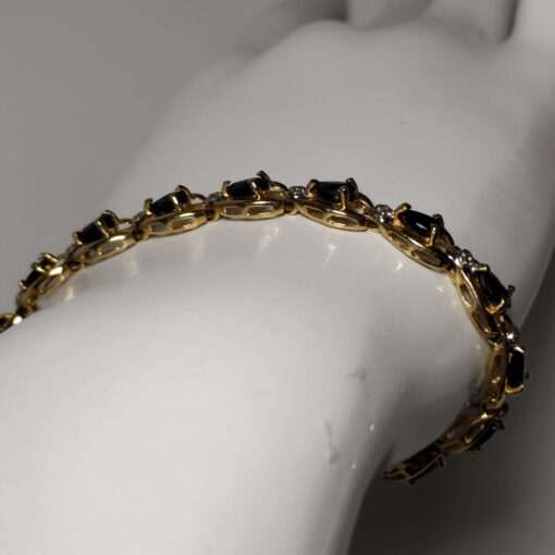4.00ctw Sapphire & Diamond Gold Bracelet side view