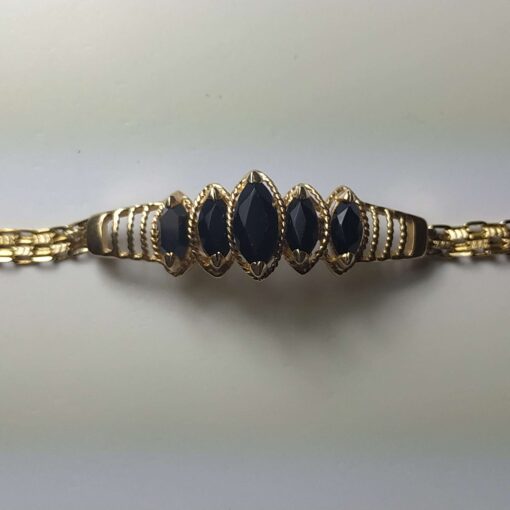 5-Stone Sapphire Gold Bracelet