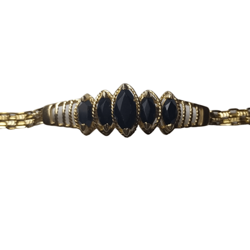5-Stone Sapphire Gold Bracelet outline
