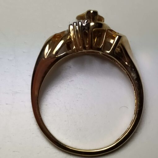Citrine & Diamond Gold Ring top view