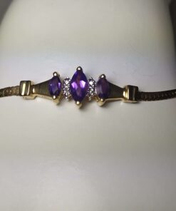 Amethyst & Diamond Gold Bracelet