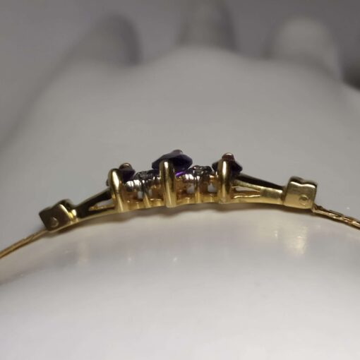 Amethyst & Diamond Gold Bracelet side view