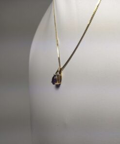 Amethyst & Diamond Gold Necklace side view