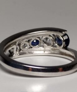 Blue & White Zircon White Gold Ring back view