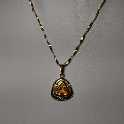 Citrine and Diamond Necklace front view