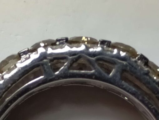 Citrine and Diamond White Gold Band closeup