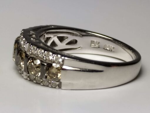 Citrine and Diamond White Gold Band side