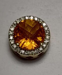 Citrine & Diamond Gold Slider Pendant