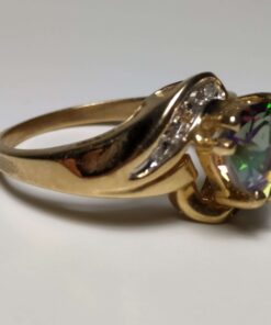 Color-Changing Topaz & Diamond Ring side