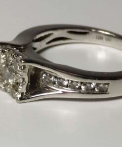 Diamond Cluster Engagement Ring side