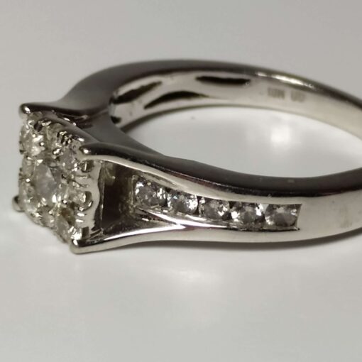 Diamond Cluster Engagement Ring side