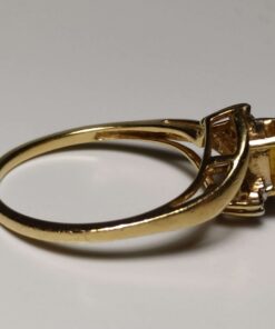 Elegant Citrine & Diamond Ring side view