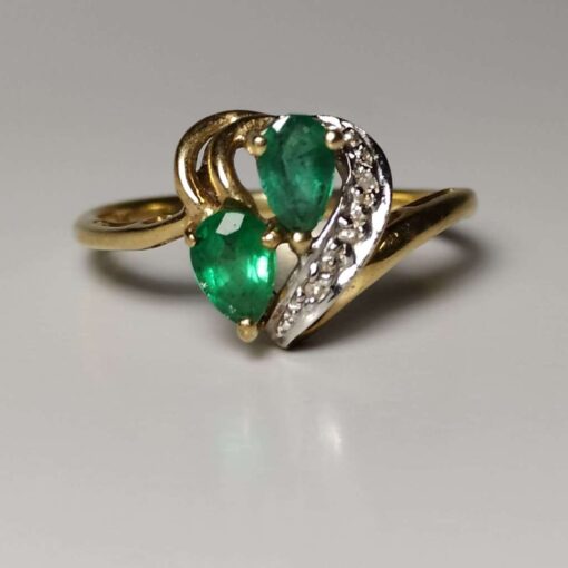 Emerald & Diamond Gold Ring