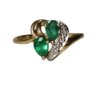 Emerald & Diamond Gold Ring outline