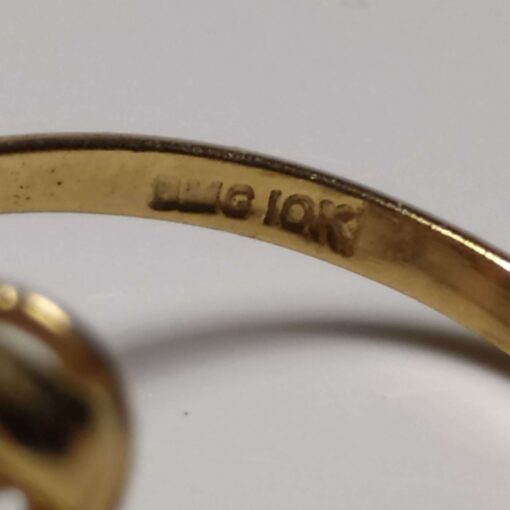 Filigree Ruby & Diamond Gold Ring marking