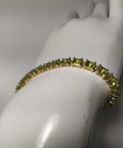 Gold Peridot Tennis Bracelet side view