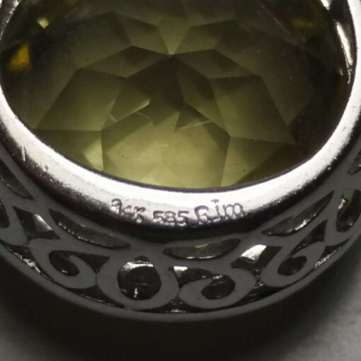 Green Garnet & Peridot White Gold Necklace marking