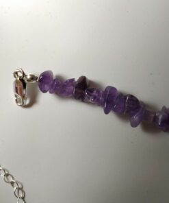 Heavy Sterling Silver Amethyst Necklace closeup