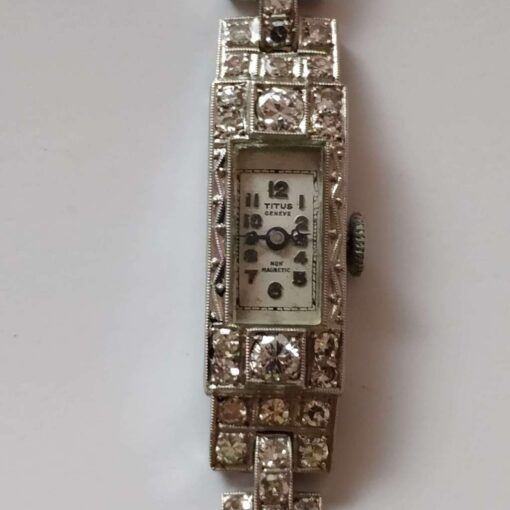 Vintage Platinum & Diamond Watch uncut