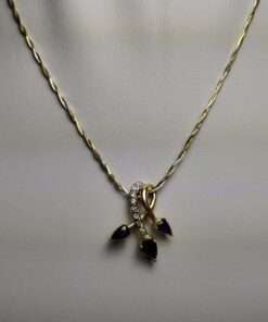 Two-Tone Gold Sapphire & Diamond Necklace uncut