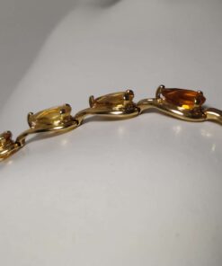 Multi-Color Citrine Gold Bracelet closeup side view