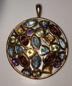 Multi-Gemstone Gold Pendant