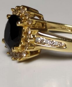 Onyx & Diamond Ring closeup side