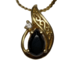 Onyx & Diamond Yellow Gold Necklace outline