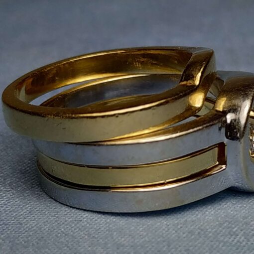 Oval Diamond Engagement Ring Set separate closeup
