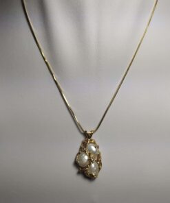 Pearl and Diamond Snake Chain Necklace with chain