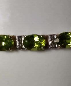 Peridot & Diamond Gold Gemstone Bracelet closeup