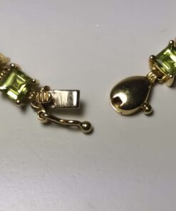 Peridot & Diamond Gold Gemstone Bracelet open clasp