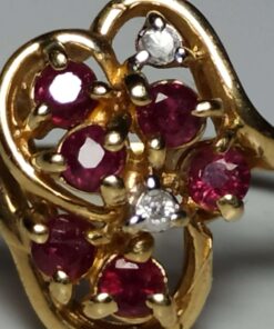 Ruby & Diamond Cocktail Ring closeup