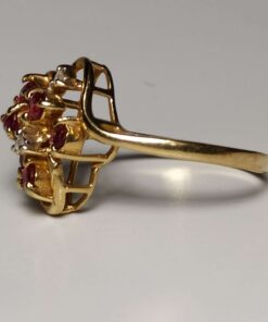 Ruby & Diamond Cocktail Ring side view