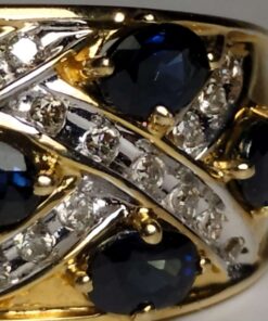 Sapphire and Diamond Gold Band closeup