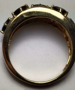 Sapphire and Diamond Gold Band top view