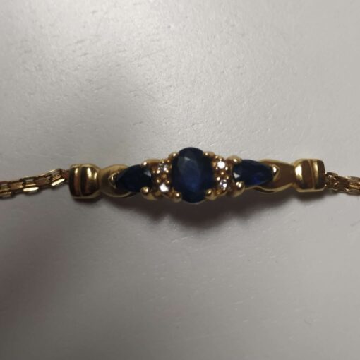 Sapphire and Diamond Gold Bracelet close up