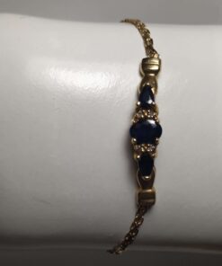 Sapphire and Diamond Gold Bracelet side view