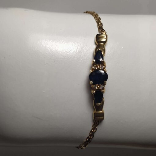 Sapphire and Diamond Gold Bracelet side view