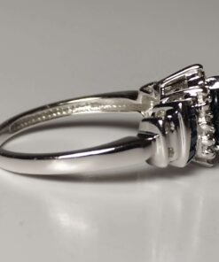 Sapphire and Diamond White Gold Ring side view