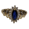 Sapphire & Diamond Halo Ring outline