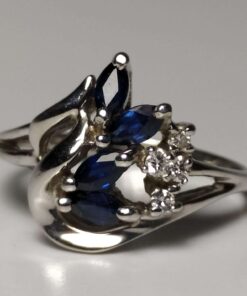 Sapphire & Diamond White Gold Ring