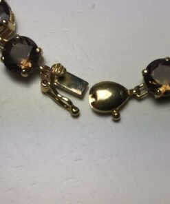 Smoky Quartz Gold Tennis Bracelet clasp