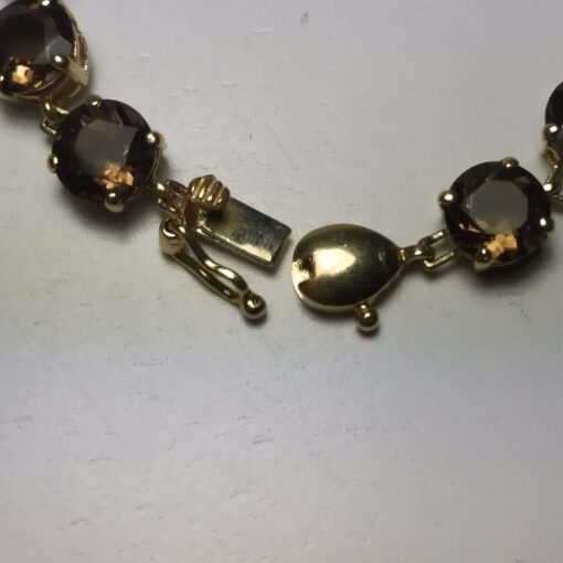 Smoky Quartz Gold Tennis Bracelet clasp